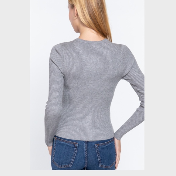 Cardigan Sweater Ribbed Knit Crew Neck Button Down Brick Red Size Small NWT - Picture 3 of 3